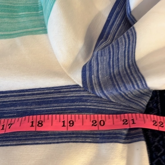 NWOT Talbots Blue, White And Purple Striped Top With Three-Quarter Sleeves - Picture 6 of 9